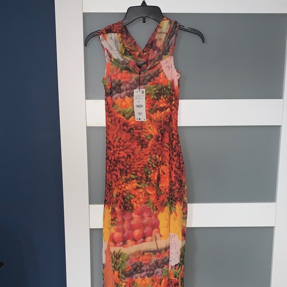 Zara Colorful Floral Maxi Dress